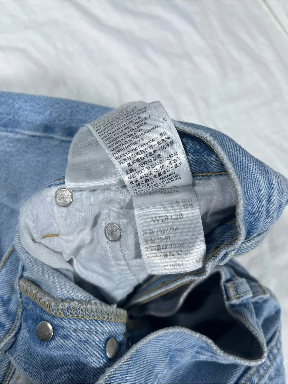 Levi’s 501 Skinny Jeans W28 L28 Distressed Light-wash - Picture 10 of 16